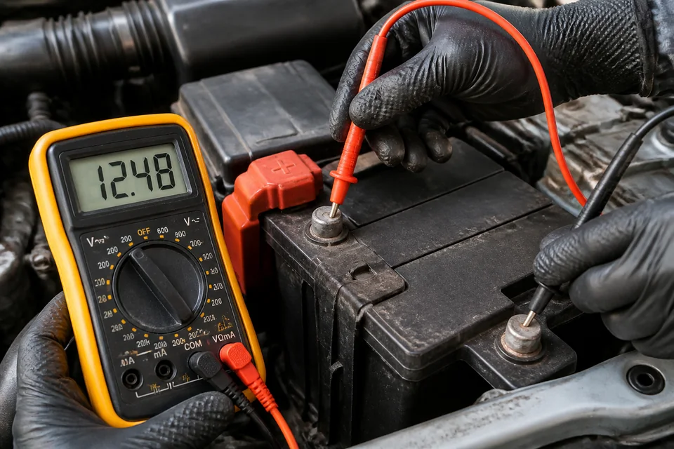 Car battery testing with a digital multimeter